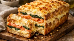 Croque-cake saumon fumé et épinards : la recette facile prête en 25 minutes